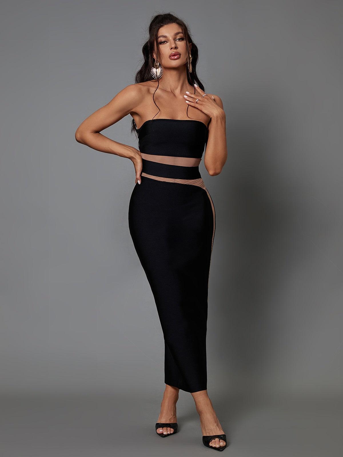 Genesis Strapless Bandage Midi Dress