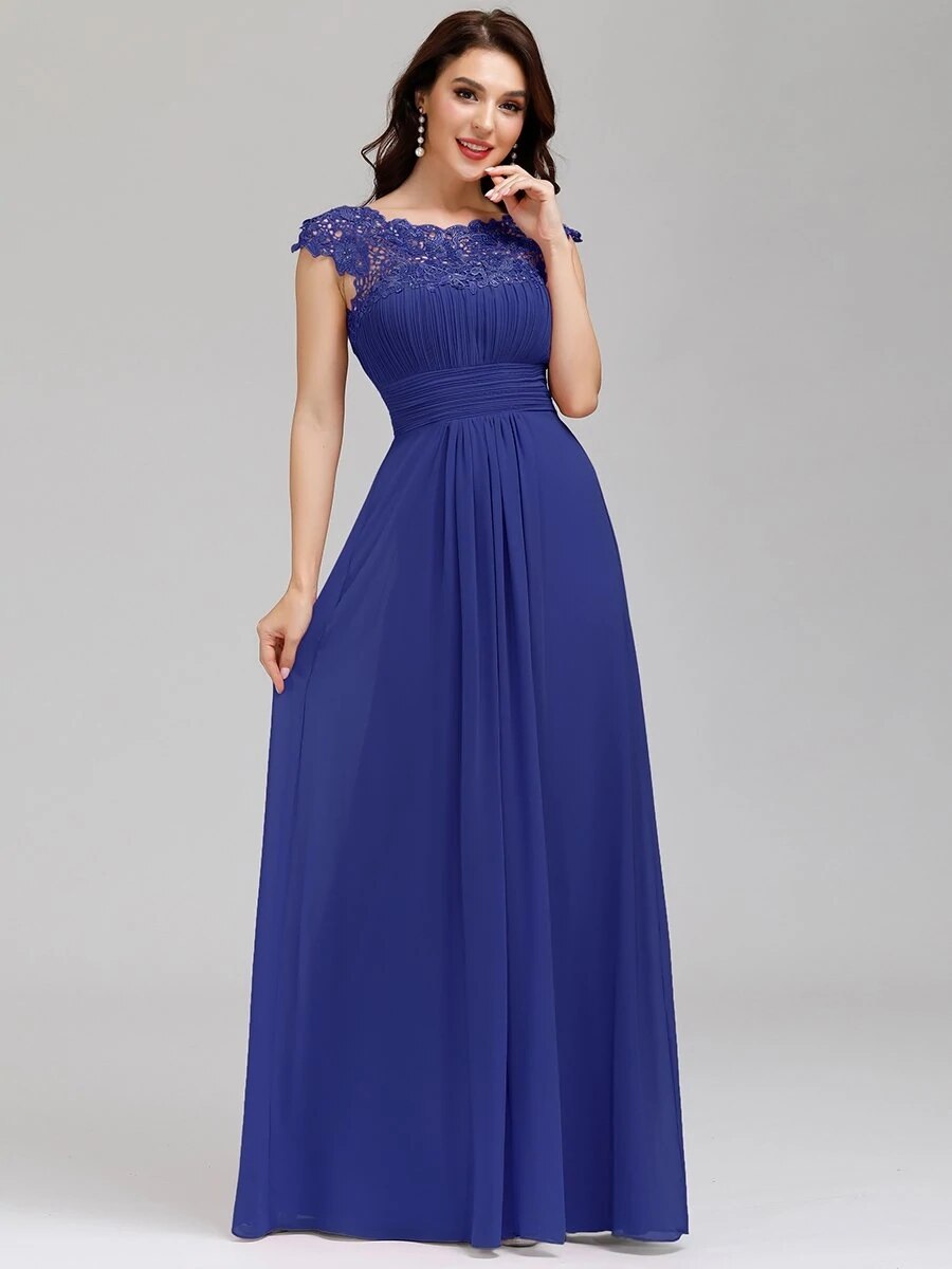 Elegant Evening Dresses O-Neck Sleeveless A-LINE Lace Floor-Length Gown 2023 Ever pretty of Burgundy Simple Prom Dress Women