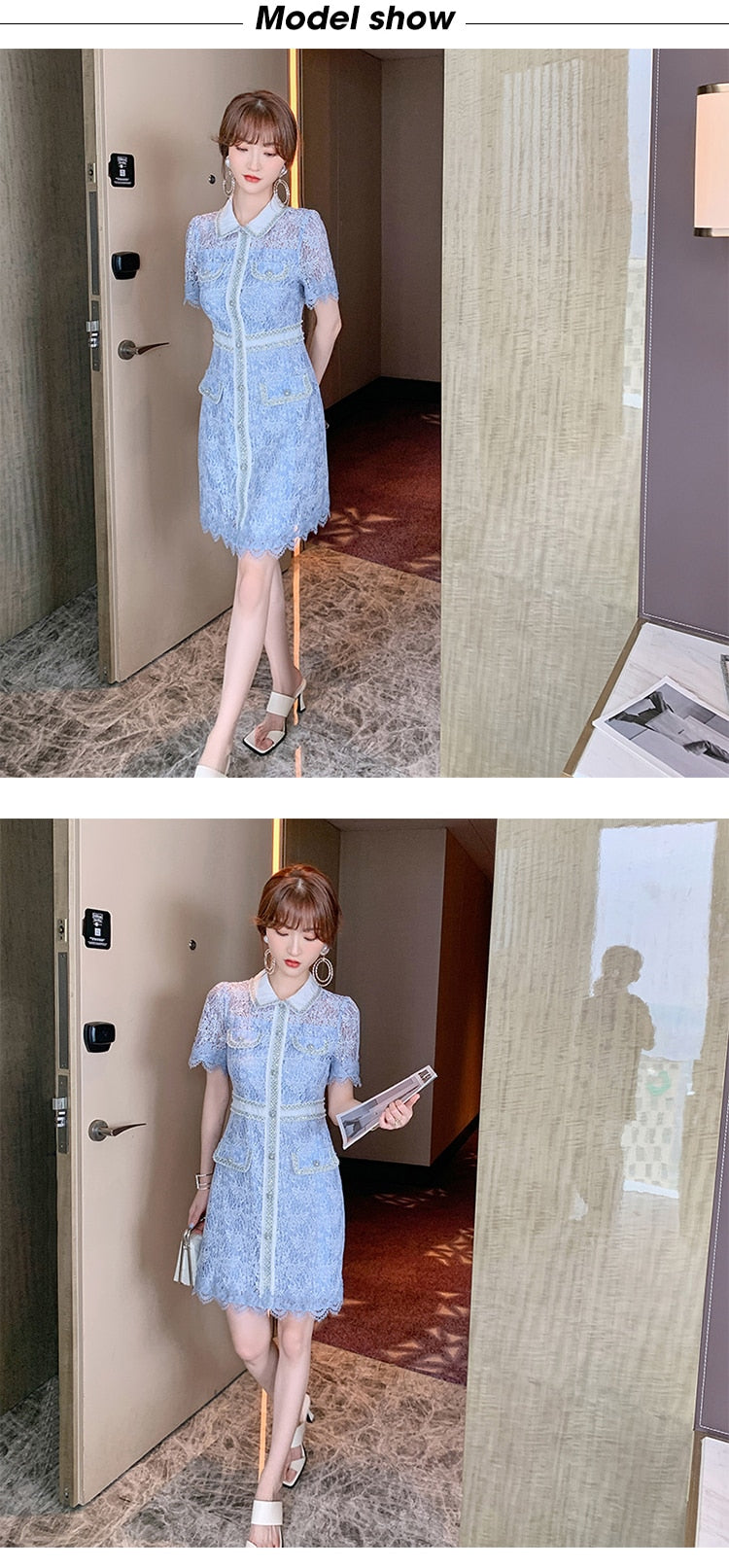 Elegant Dress Women Summer Sheer Lace Floral Short Sleeve Club Mini Gown High Quality Glitter Sequin Ladies Femme Mujer Vestidos