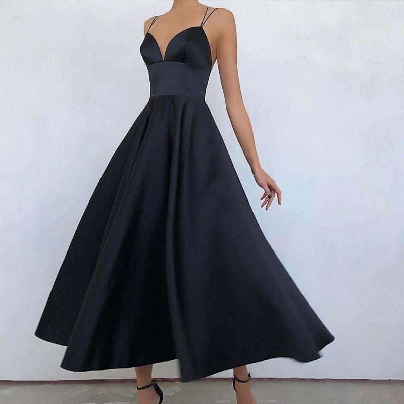 Elegant Curved Hem Dress Women Midi Fashion Floral Large Swing Slip Female A-line Dresses 2023 Summer Backless Party Lady Robe