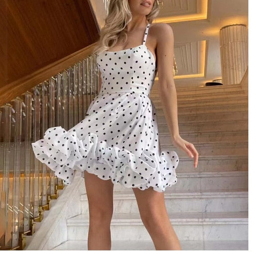Elegant Curved Hem Dress Women Midi Fashion Floral Large Swing Slip Female A-line Dresses 2023 Summer Backless Party Lady Robe