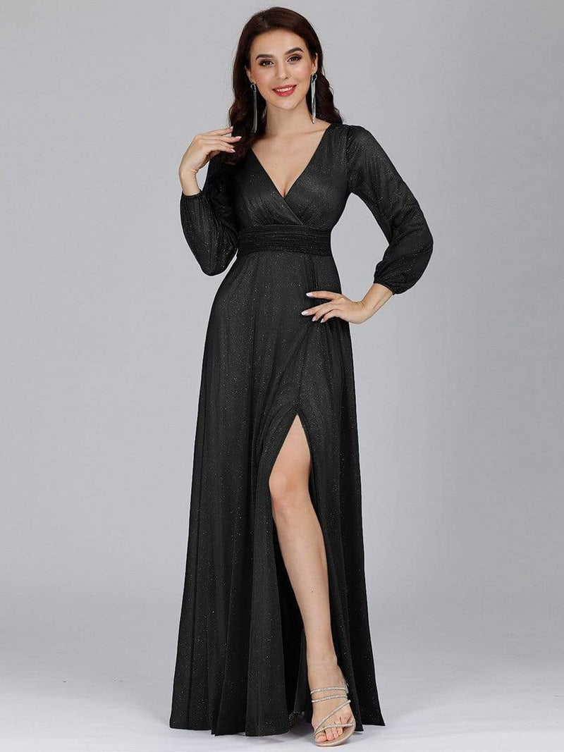 Elegant Evening Dresses V-Neck Long Sleeves A-LINE Floor-Length Gown 2023 Ever pretty of Burgundy Simple Bridesmaid dress Women