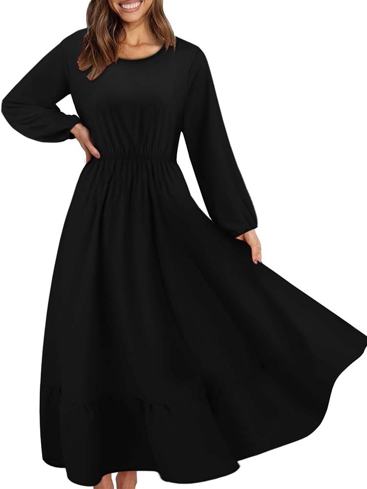 Elegant Floral Print Women Dress Spring Summer Casual O Neck Long Sleeve Chiffon A Line Long Maxi Dress Party Vestidos