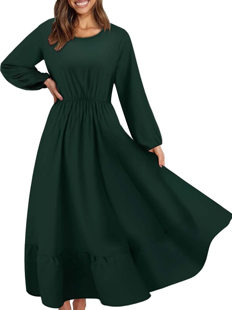 Elegant Floral Print Women Dress Spring Summer Casual O Neck Long Sleeve Chiffon A Line Long Maxi Dress Party Vestidos