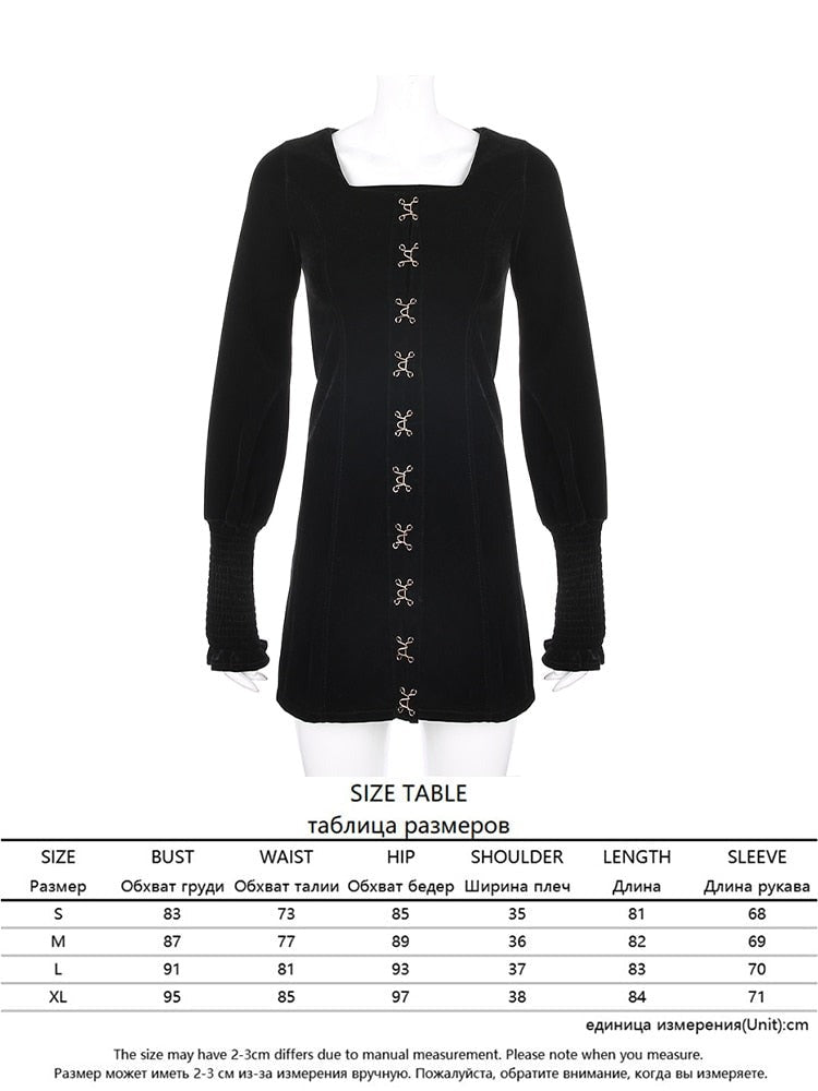 Elegant Fashion Velvet Dress Korean Style Square Collar Long Sleeve Mini Dresses For Women 2023 Autumn Winter Ladies