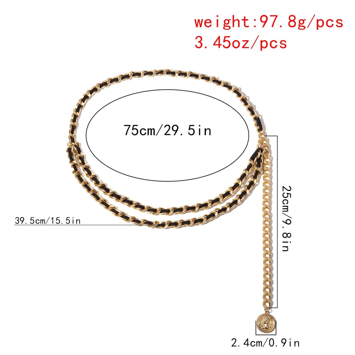 Chic Velvet Interwoven Waist Chain | Relief Coin Pendant Belly Chain | Trendy Layered Body Chain