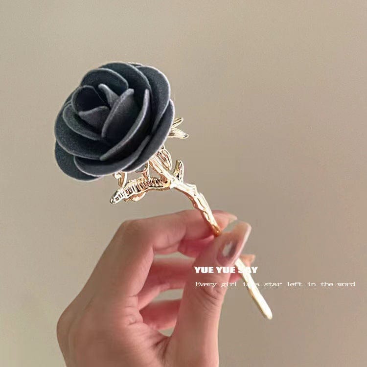 Chic Velvet Rose Chignon Hair Fork Hair Pin