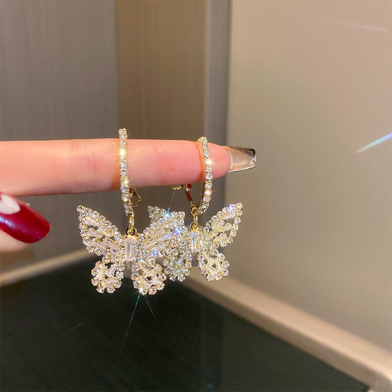 Chic Zircon Butterfly Dangle Earrings
