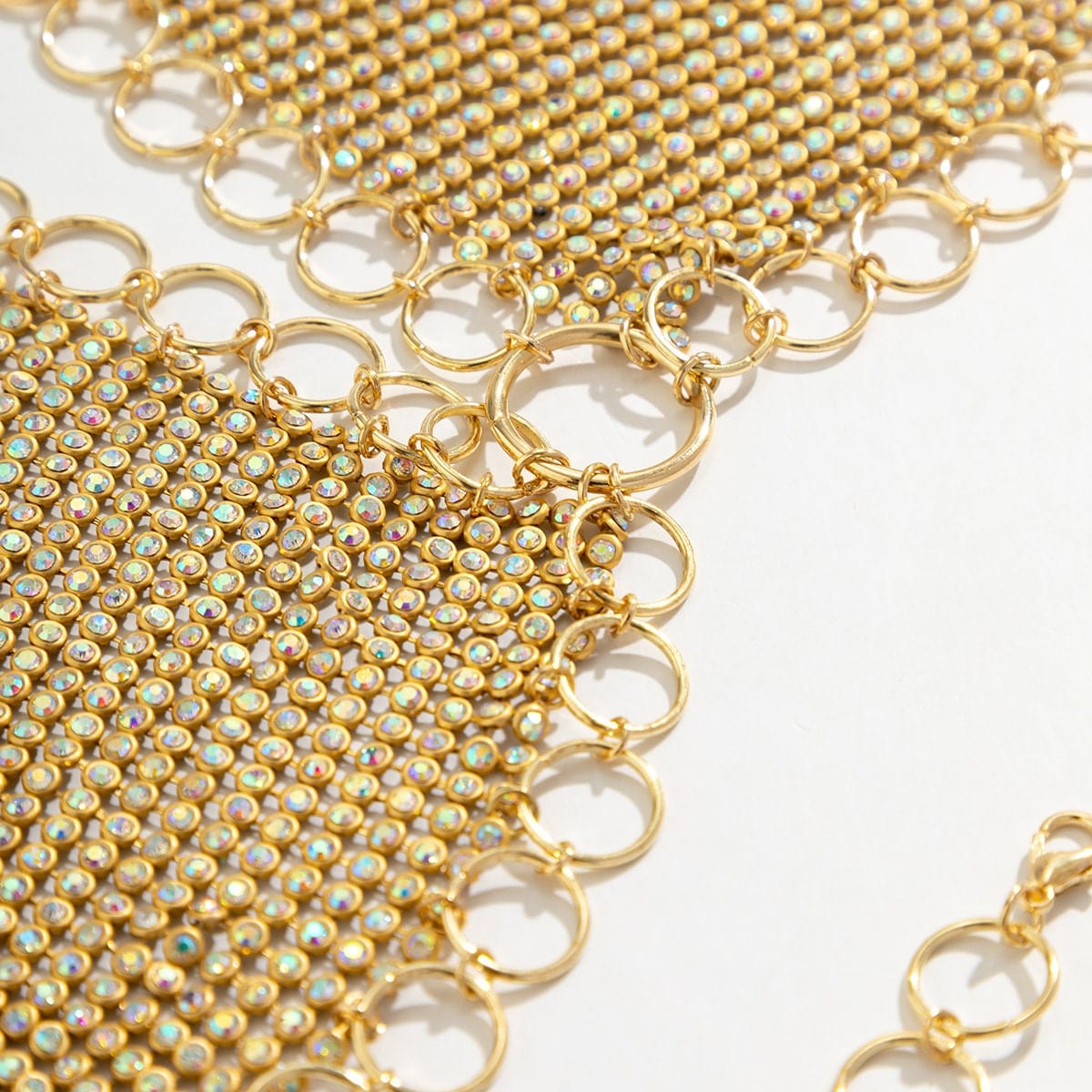 Crystal Body Chain Bra with Rhinestone Inlay - 18k Gold Silver Plated